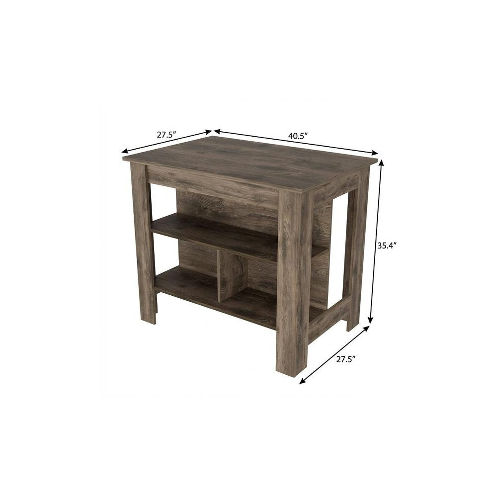 28" Brown Wood Kitchen Island