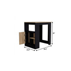 23" Black Wood Kitchen Island