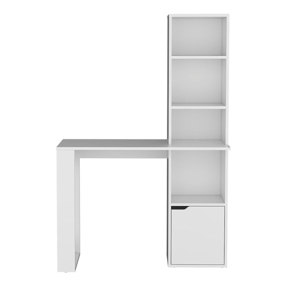 39" White Wood Pedestal Computer Desk