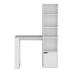 39" White Wood Pedestal Computer Desk