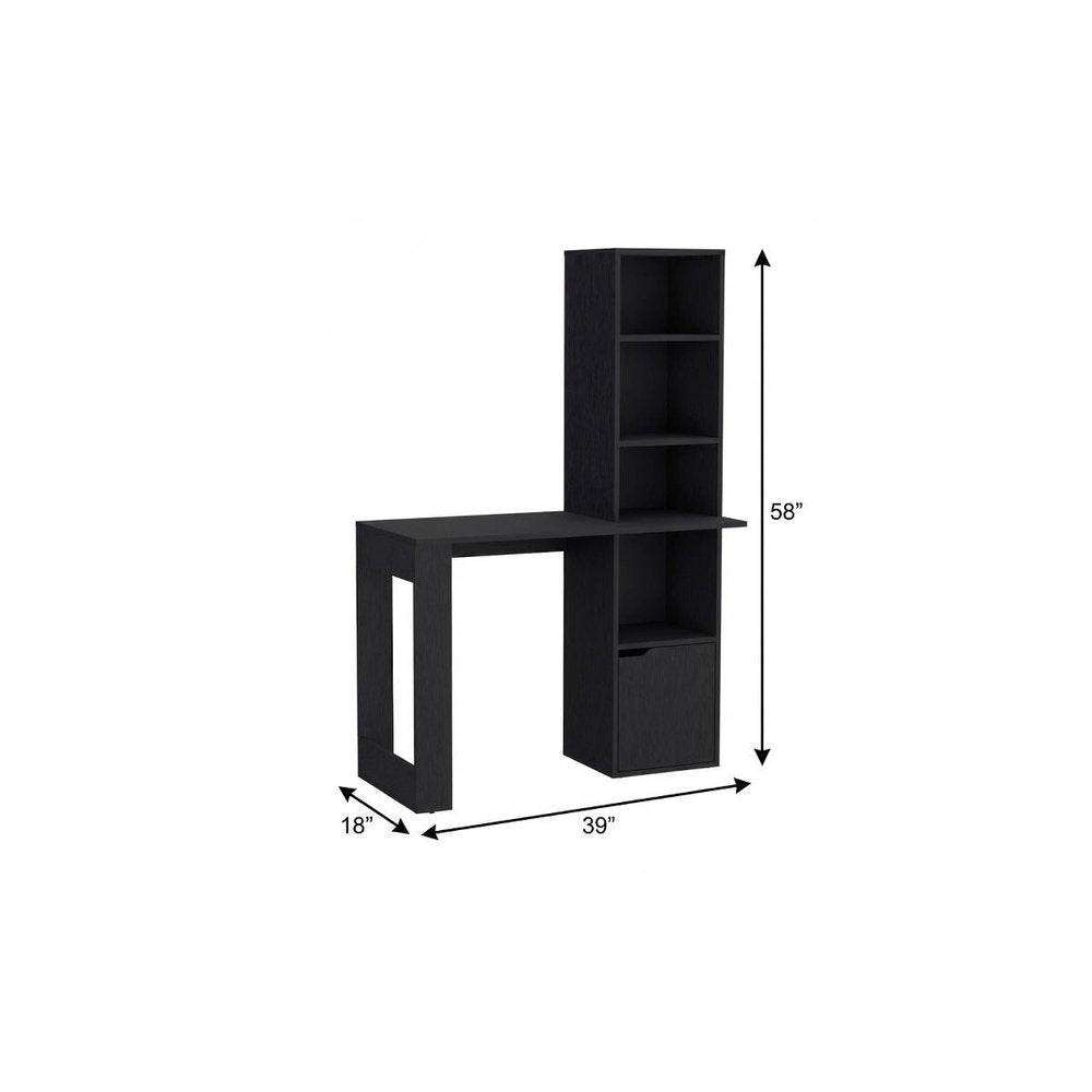 39" White Wood Pedestal Computer Desk