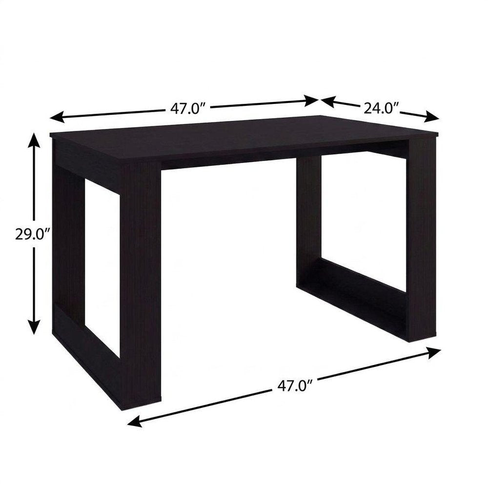 47" Black Wood Computer Desk