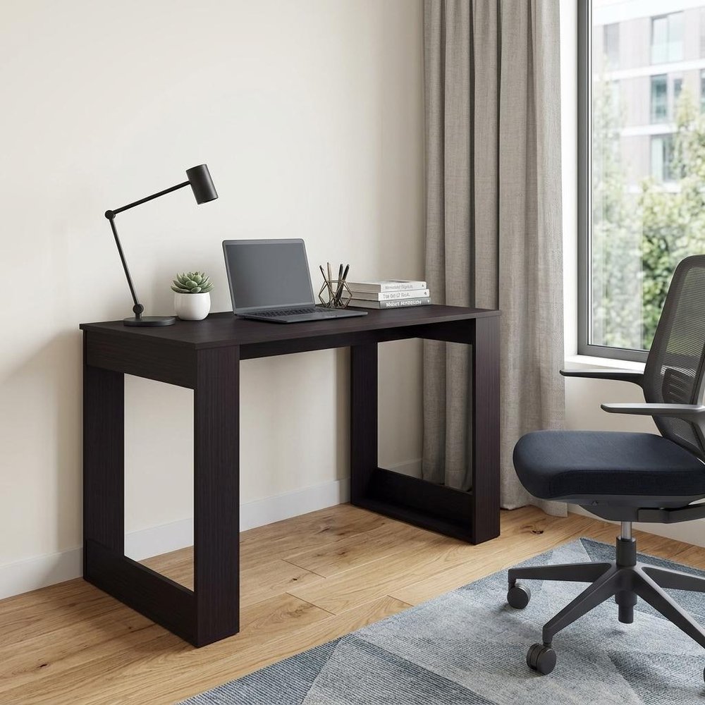 47" Black Wood Computer Desk
