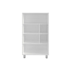 41" White Wood Four Tier Bookcase