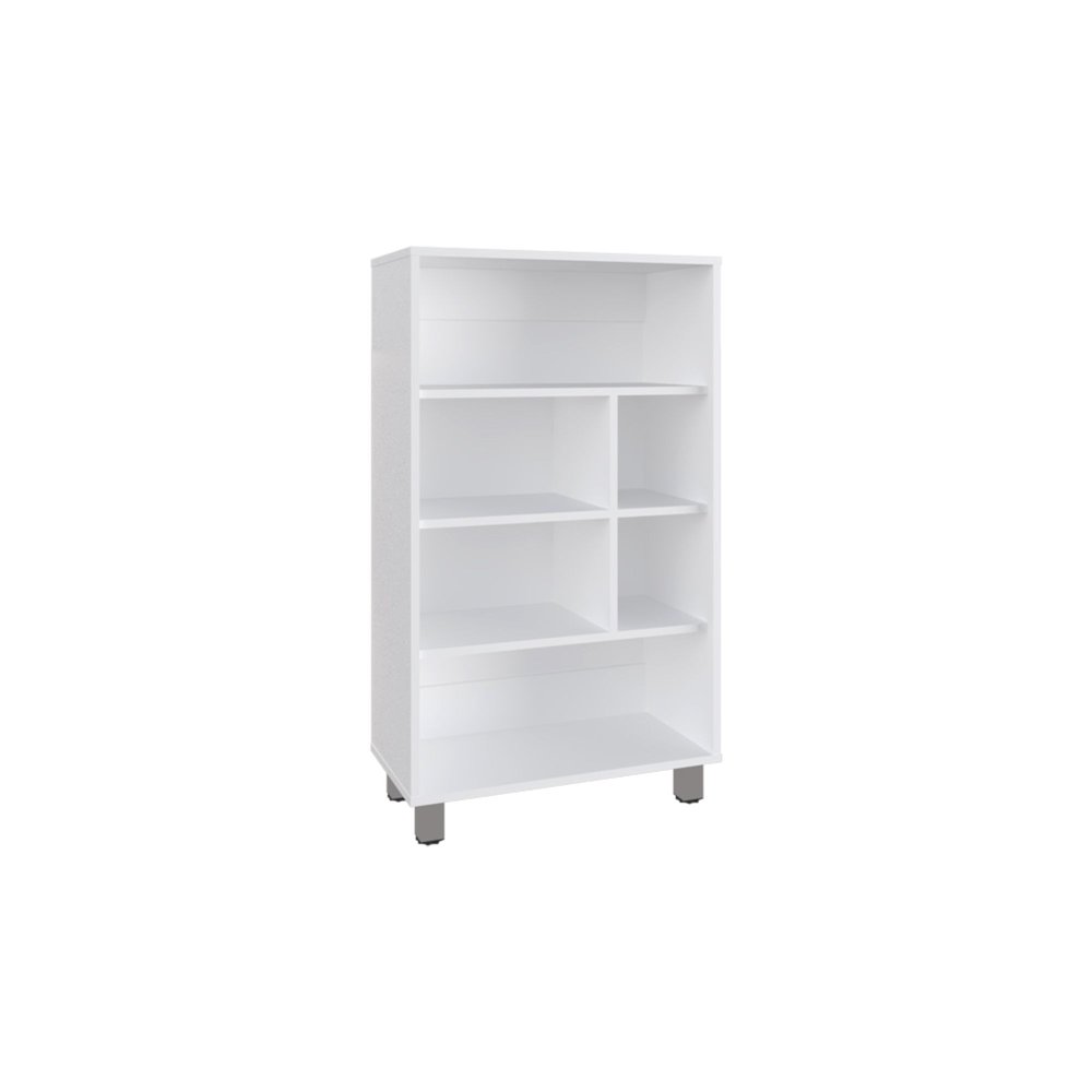 41" White Wood Four Tier Bookcase