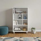 41" White Wood Four Tier Bookcase