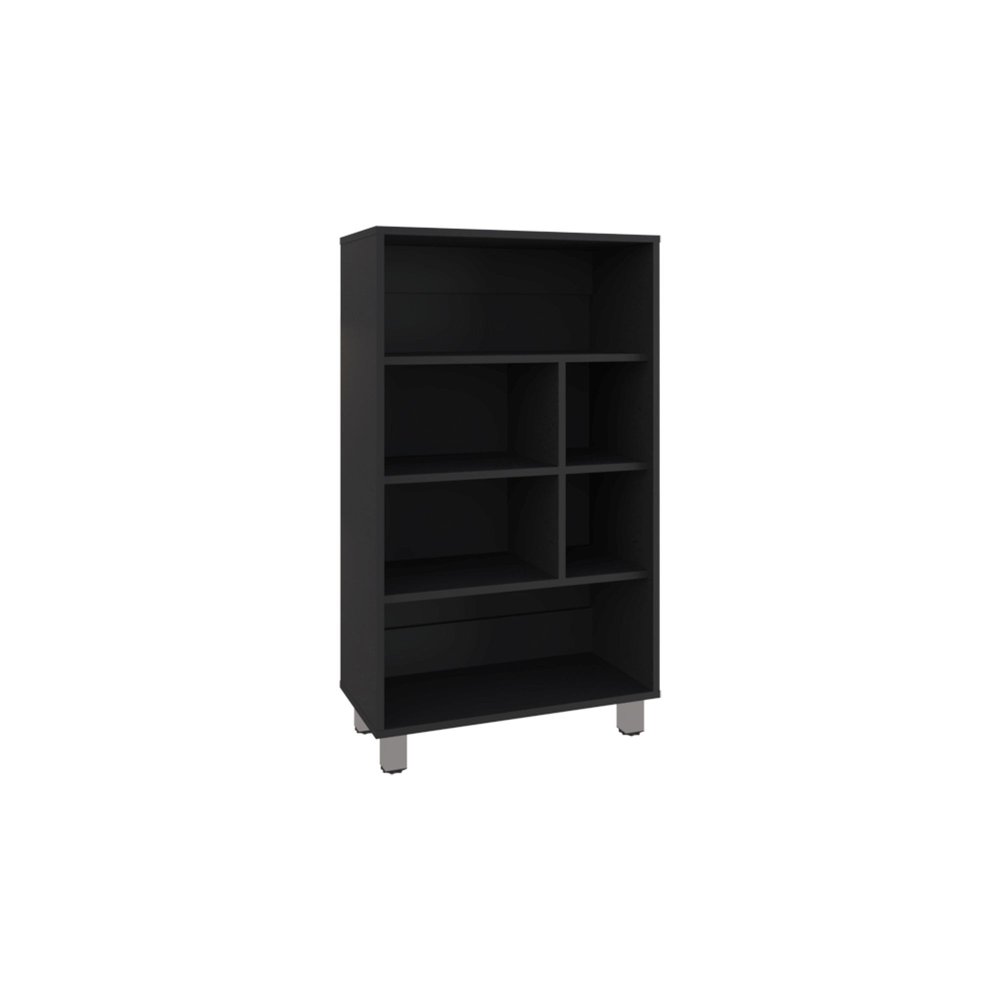 41" Black Wood Four Tier Bookcase