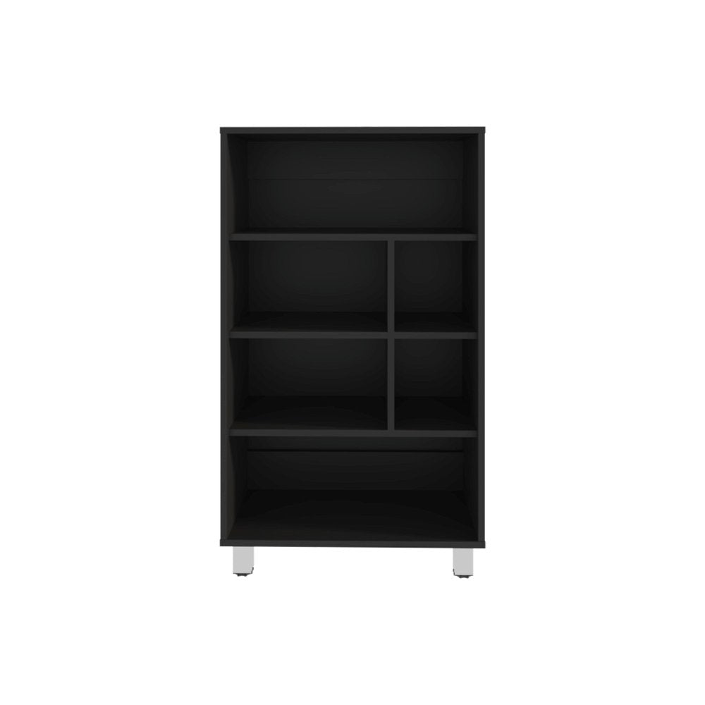 41" Black Wood Four Tier Bookcase