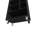 41" Black Wood Four Tier Bookcase