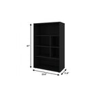 41" Black Wood Four Tier Bookcase