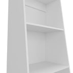 47" White Wood Three Tier Bookcase