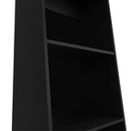 47" Black Wood Three Tier Bookcase