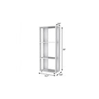 39" White Wood Three Tier Bookcase