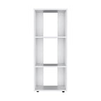 39" White Wood Three Tier Bookcase