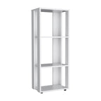 39" White Wood Three Tier Bookcase