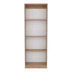 71" Beige Wood Five Tier Bookcase
