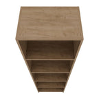 71" Beige Wood Five Tier Bookcase
