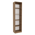 71" Beige Wood Five Tier Bookcase