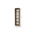 71" Beige Wood Five Tier Bookcase
