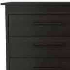 59" Black Wood Six Drawer Double Dresser