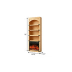 70" Natural Wood Four Tier USB Bookcase