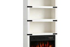 70" White Wood Four Tier USB Bookcase