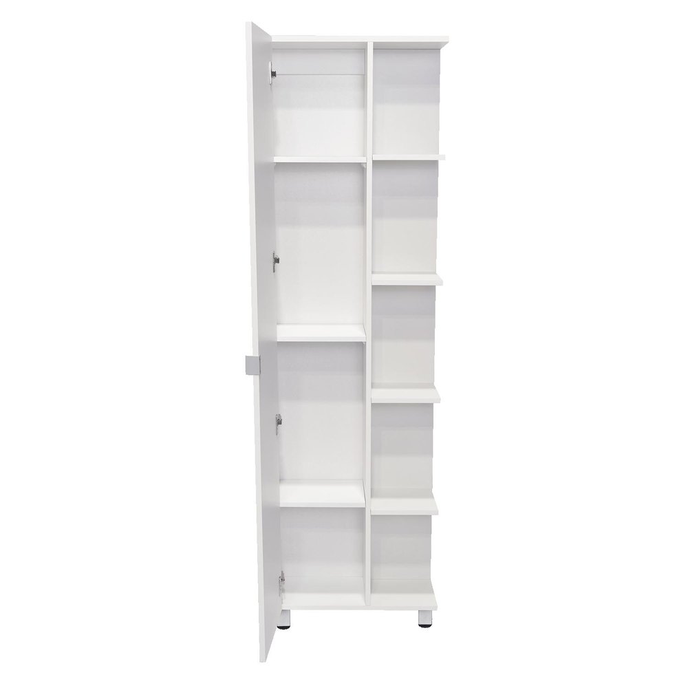 20" White Wood Corner Accent Cabinet With Single Door