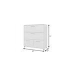 24" White Wood Three Drawer Double Dresser