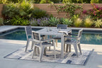 Five Piece Gray Plastic Outdoor Patio Set With Table