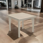 30" Taupe Heavy Duty Plastic Square Outdoor Dining Table with Umbrella Hole