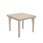 30" Taupe Heavy Duty Plastic Square Outdoor Dining Table with Umbrella Hole