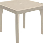 30" Taupe Heavy Duty Plastic Square Outdoor Dining Table with Umbrella Hole