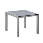 35" Black And Brown Heavy Duty Plastic Square Outdoor Table with Umbrella Hole