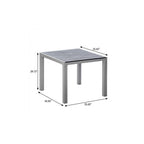 35" Black And Brown Heavy Duty Plastic Square Outdoor Table with Umbrella Hole