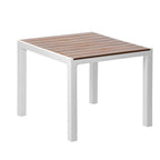 35" Black And Brown Heavy Duty Plastic Square Outdoor Table with Umbrella Hole