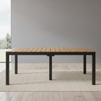 71" Brown And Black Heavy Duty Plastic Outdoor Dining Table with Umbrella Hole