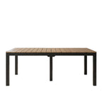 71" Brown And Black Heavy Duty Plastic Outdoor Dining Table with Umbrella Hole