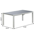 71" Brown And Black Heavy Duty Plastic Outdoor Dining Table with Umbrella Hole