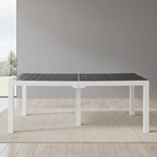 71" Brown And Black Heavy Duty Plastic Outdoor Dining Table with Umbrella Hole