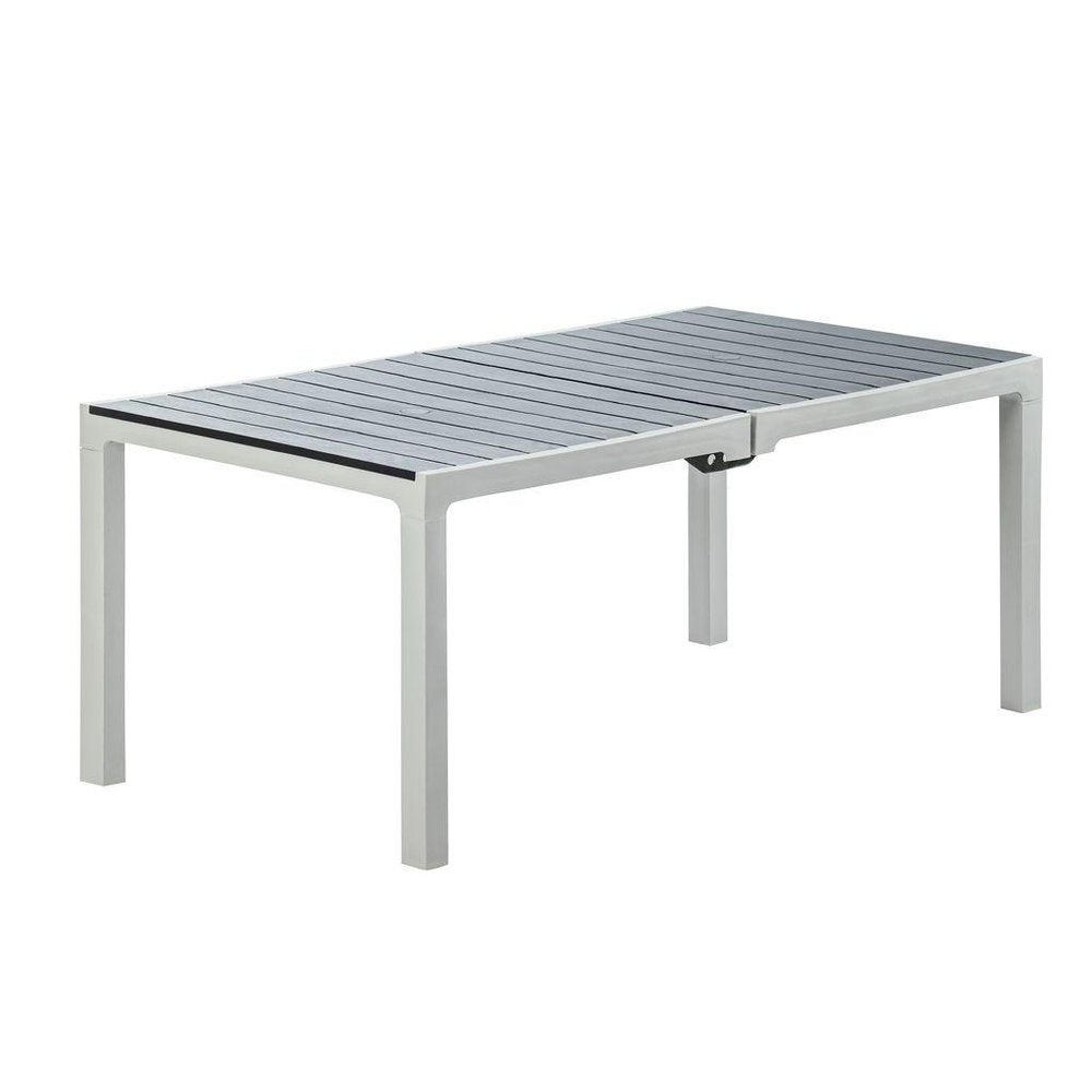 71" Brown And Black Heavy Duty Plastic Outdoor Dining Table with Umbrella Hole