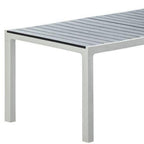 71" Brown And Black Heavy Duty Plastic Outdoor Dining Table with Umbrella Hole