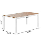 71" Brown And Black Heavy Duty Plastic Outdoor Dining Table with Umbrella Hole