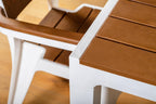 71" Brown And Black Heavy Duty Plastic Outdoor Dining Table with Umbrella Hole