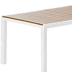 71" Brown And Black Heavy Duty Plastic Outdoor Dining Table with Umbrella Hole
