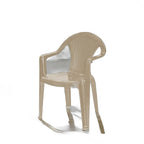 Set of Four Taupe Textured Heavy Duty Plastic Outdoor Stacking Arm Chairs