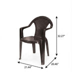 Set of Four Taupe Textured Heavy Duty Plastic Outdoor Stacking Arm Chairs