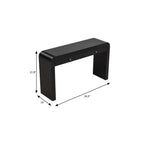 54" Black Wood Double Pedestal Curved Edge Console Table With Two Drawers