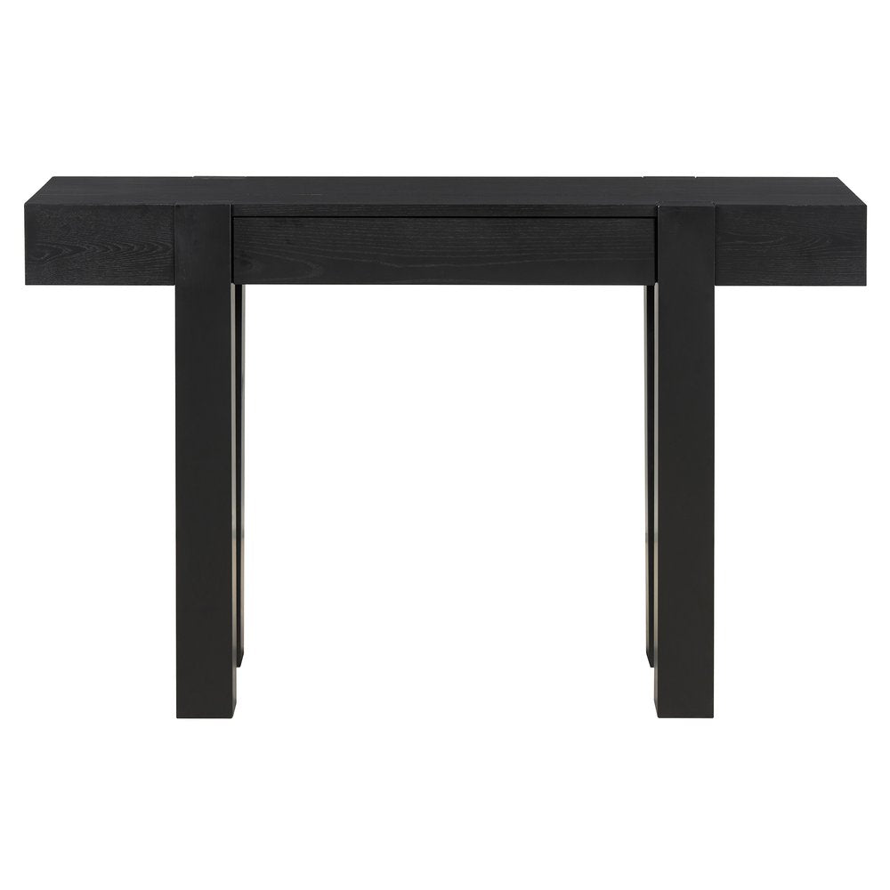 47" Natural Wood Console Table With USB And Drawer