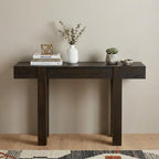 47" Natural Wood Console Table With USB And Drawer