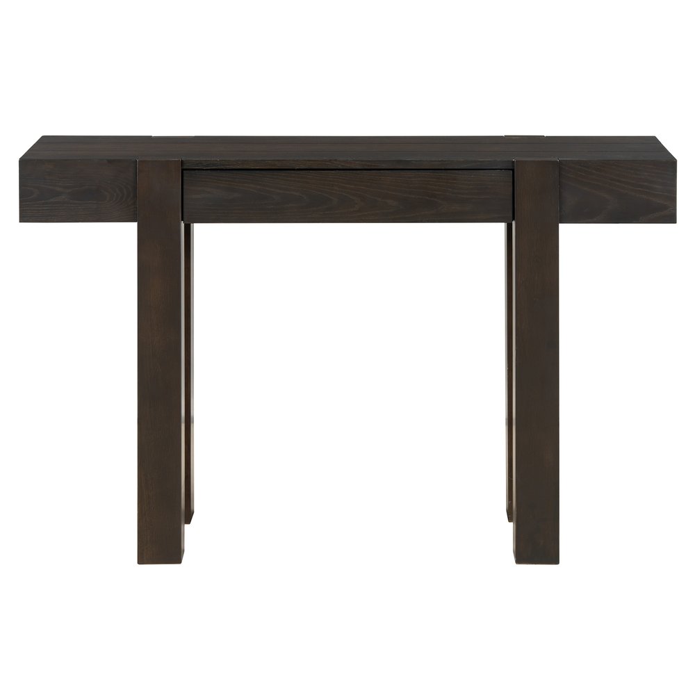 47" Natural Wood Console Table With USB And Drawer